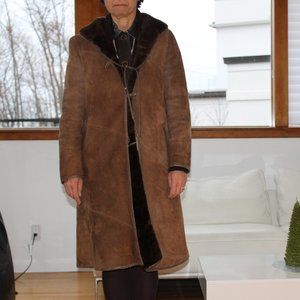 GERMAN'S THE ORIGINAL SHEARLING JACKET COAT BROWN SIZE 42 / M